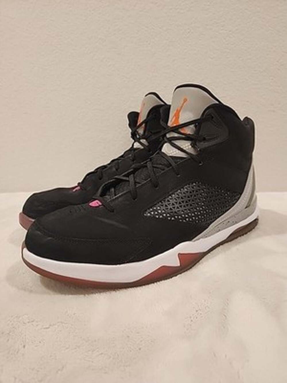 Jordan Flight Remix Men's 11.5 Basketball Sneakers Black Gray White Red Shoes